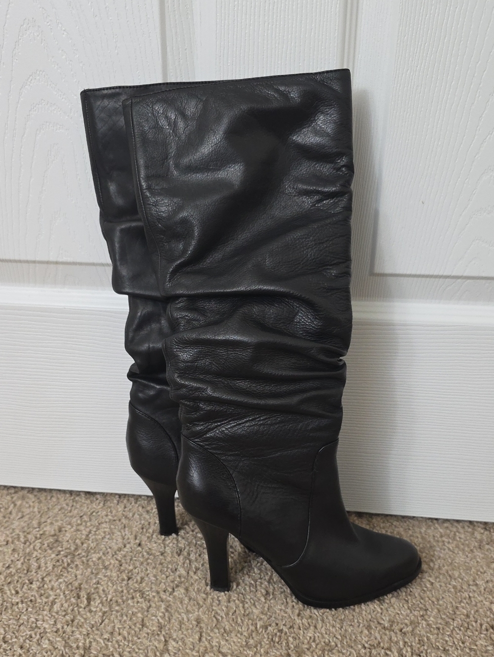 Sofft Black Slouch High Heel Boots